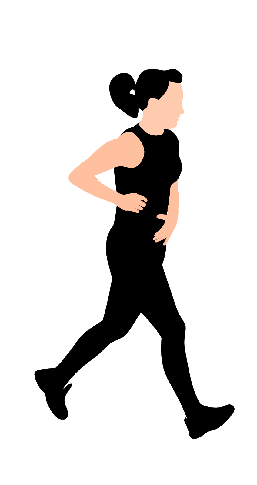 Exercise of healthy woman running clipart background