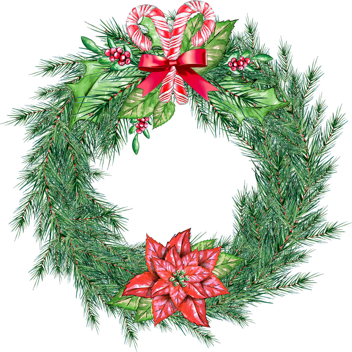 Christmas wreath pin page clipart vector