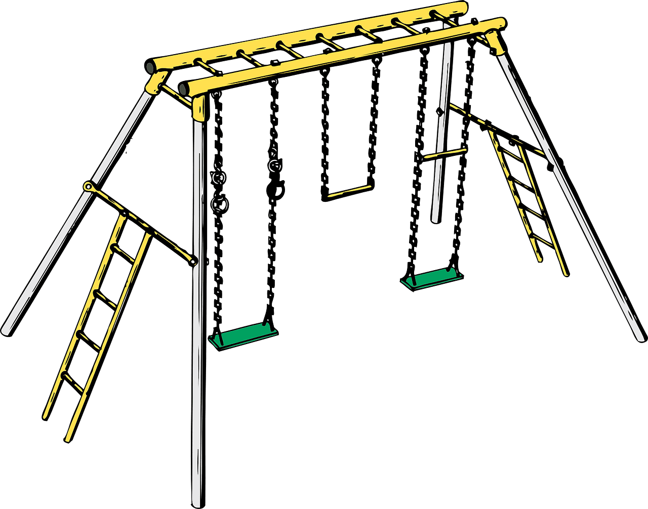 Swing set playground toys vector graphic clipart