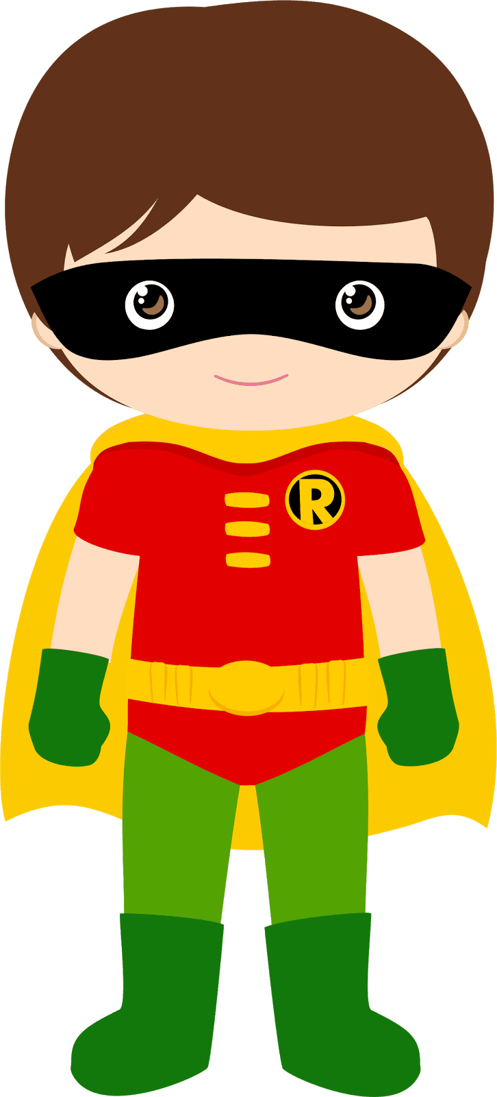 Superhero characters of batman kids version clipart logo