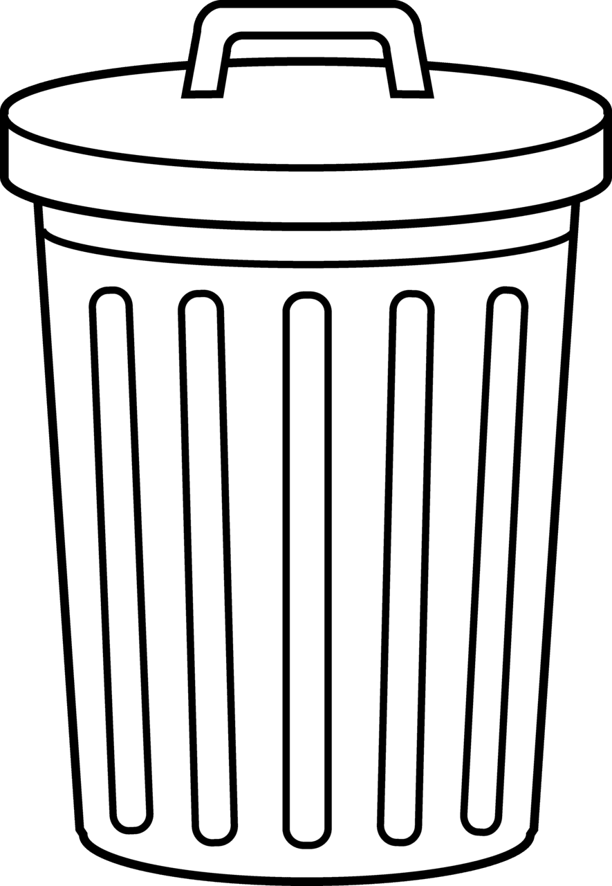 Can clipart trash line art image with no background