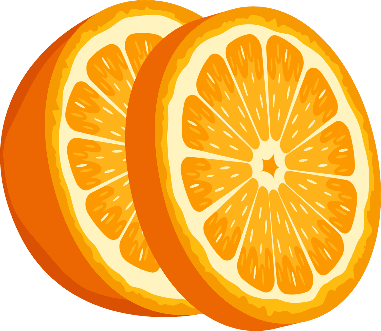 Delicious orange fruit clipart design logo