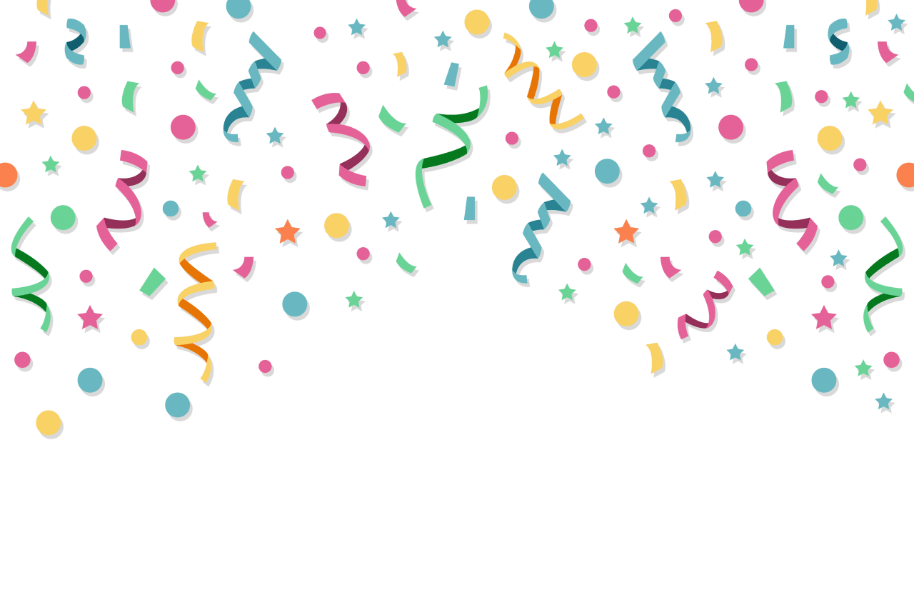 Modern confetti flat design clipart background