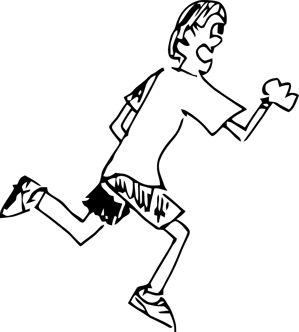 Running jogger jogging man vector graphic clipart