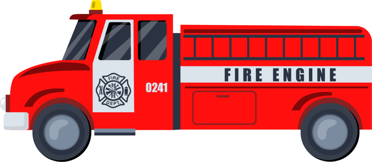 Fire truck engine vector edit line example clipart