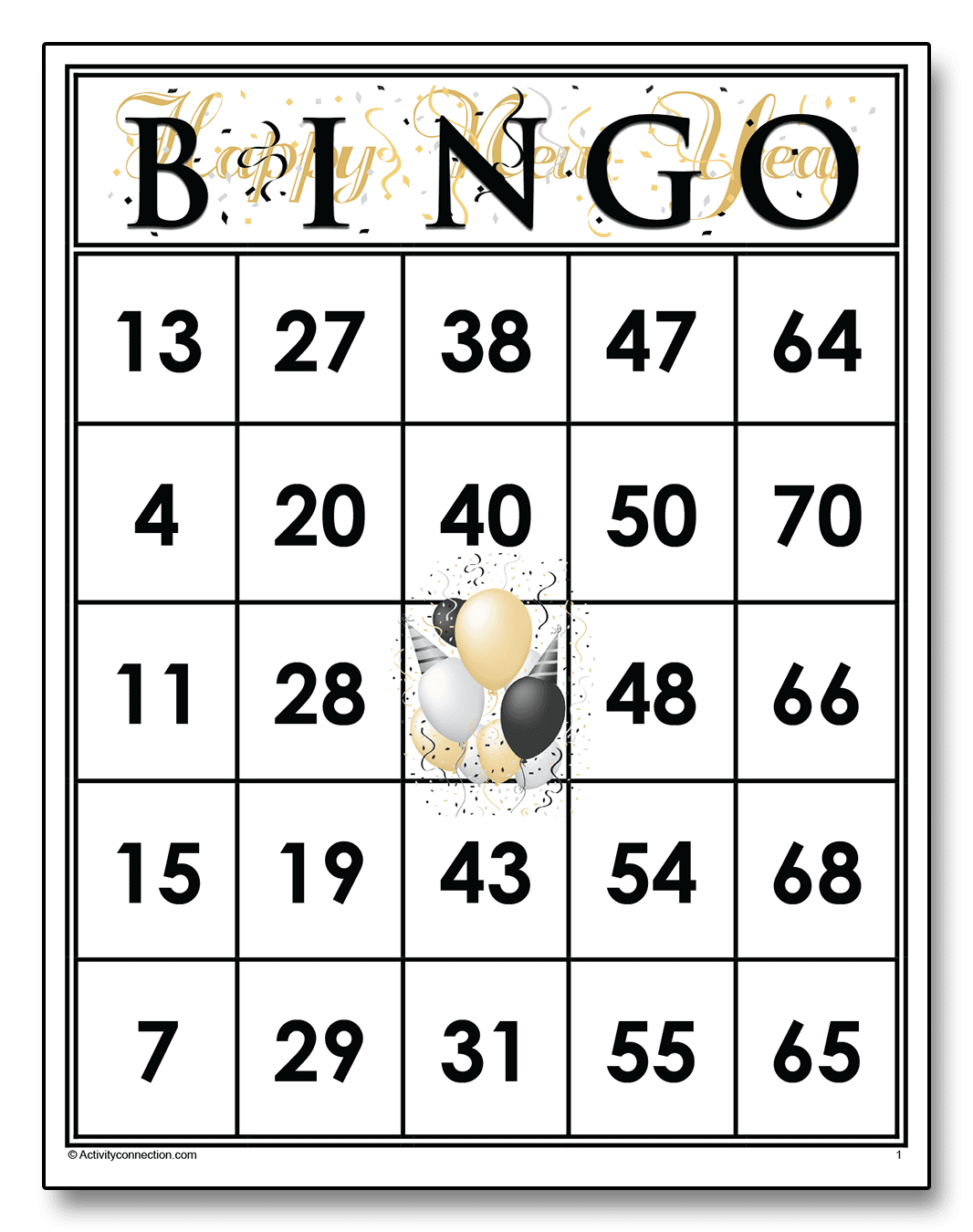 Happy new year bingo cards printable marketplace clipart background