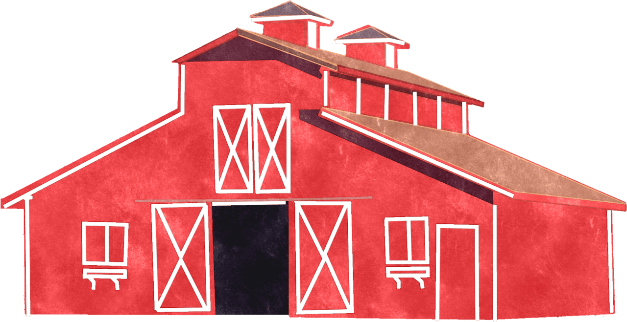 Watercolor barn red clipart full size image