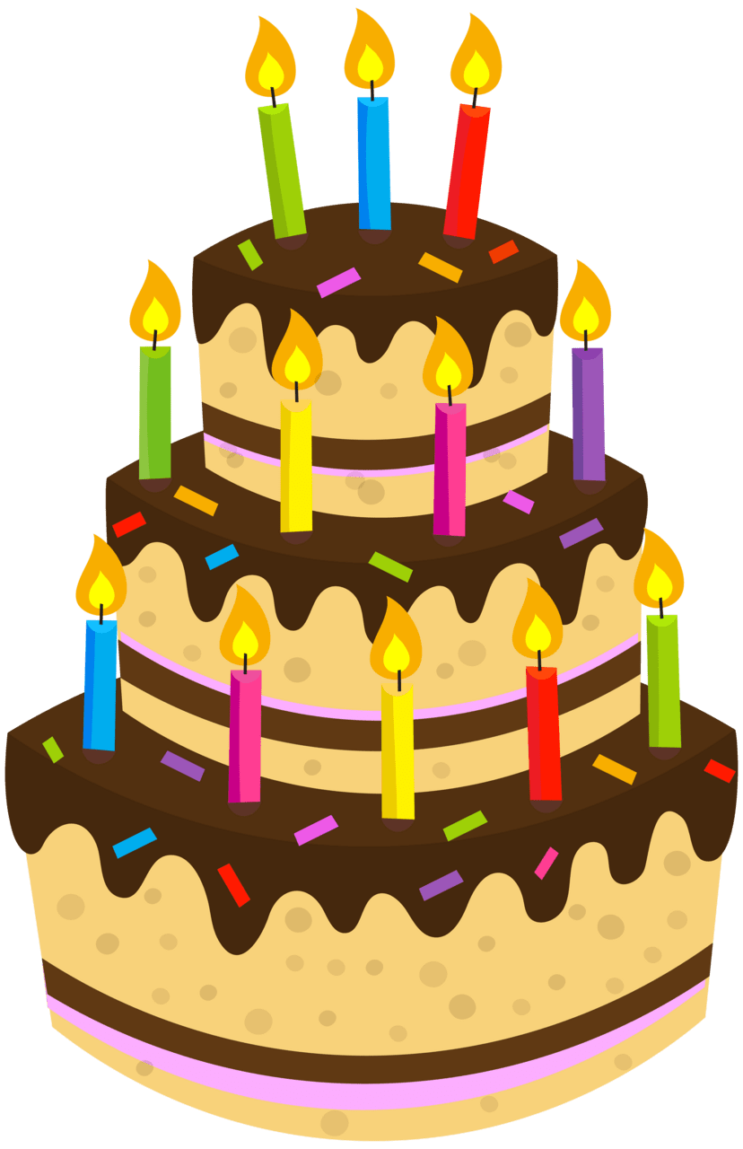 Candle birthday cake clipart image