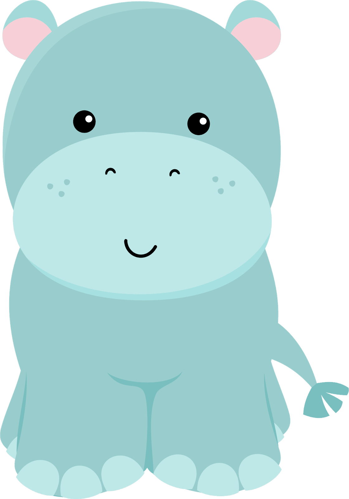 Hippo clipart de animales la selva beb vector