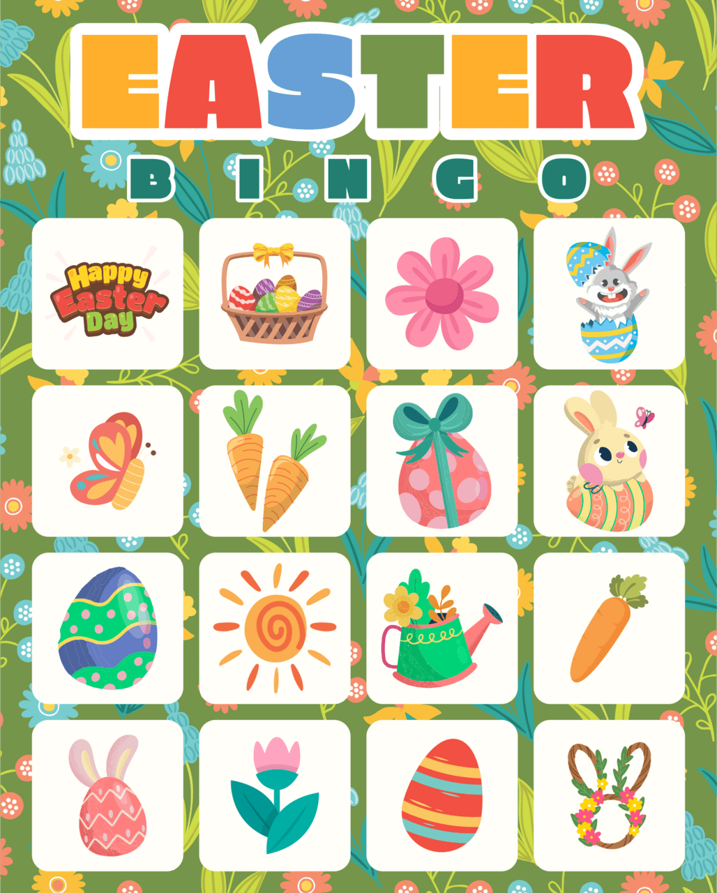 Easter bingo sheets printables printablee crafts christian clipart background