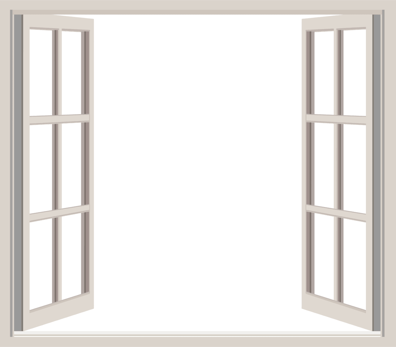 Door white opened window image for clipart 2