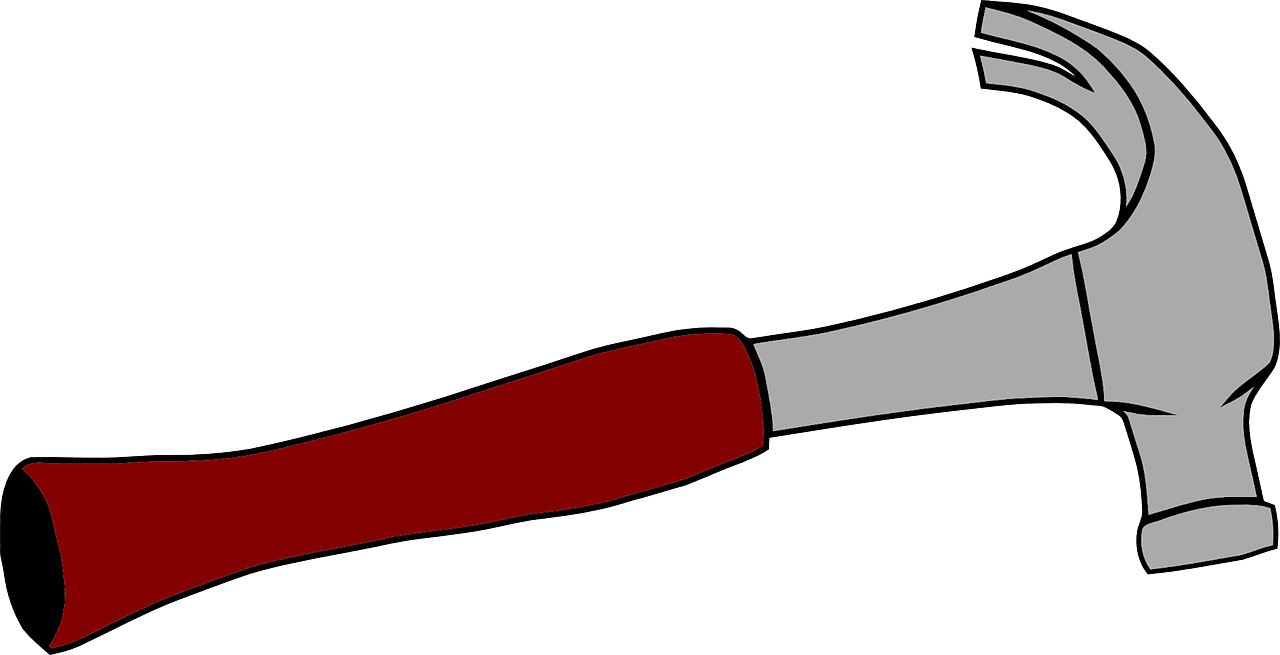 Hammer tool nail vector graphic clipart 2