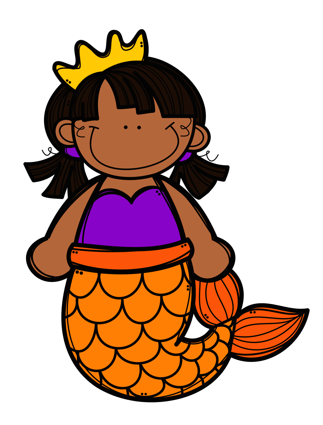 Mermaid pin page clipart image 3