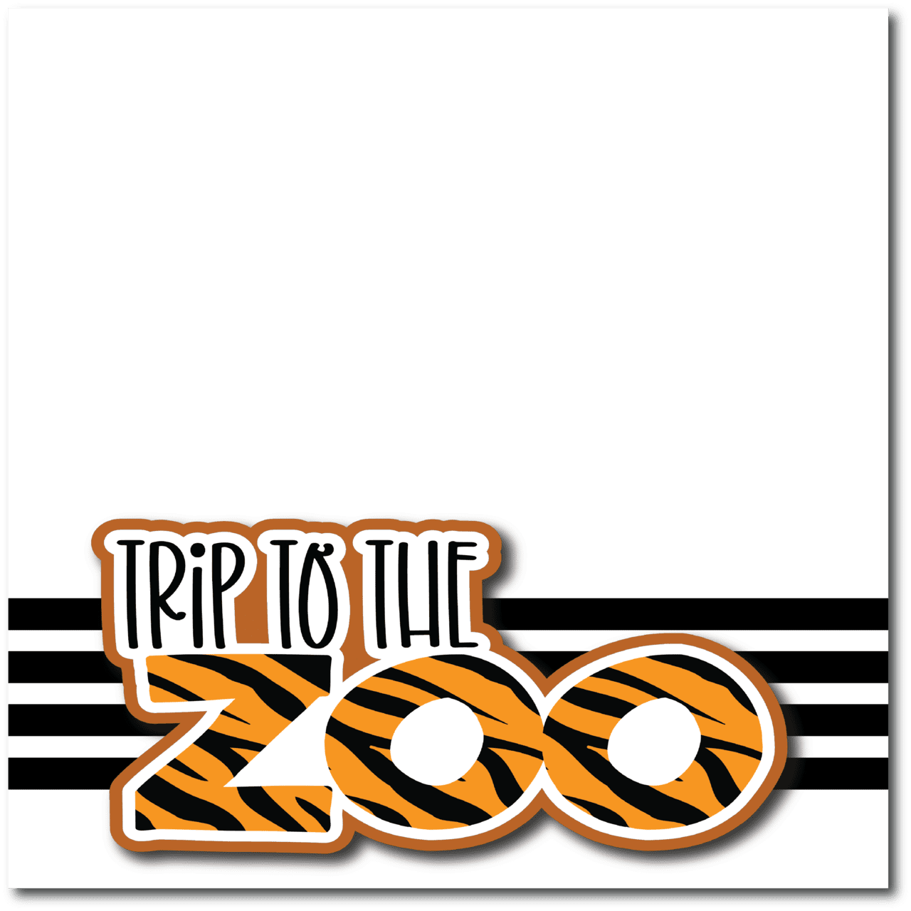 Trip to the zoo printed premade scrapbook page layout clipart picture