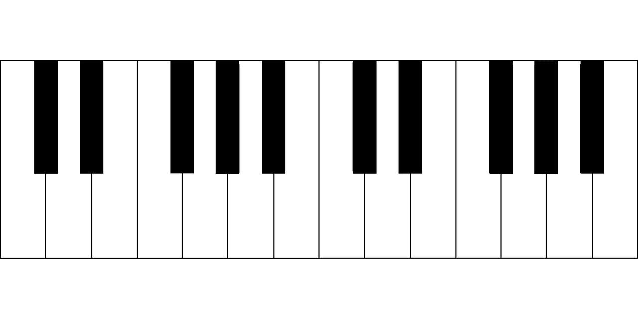 Piano keys octave vector graphic clipart