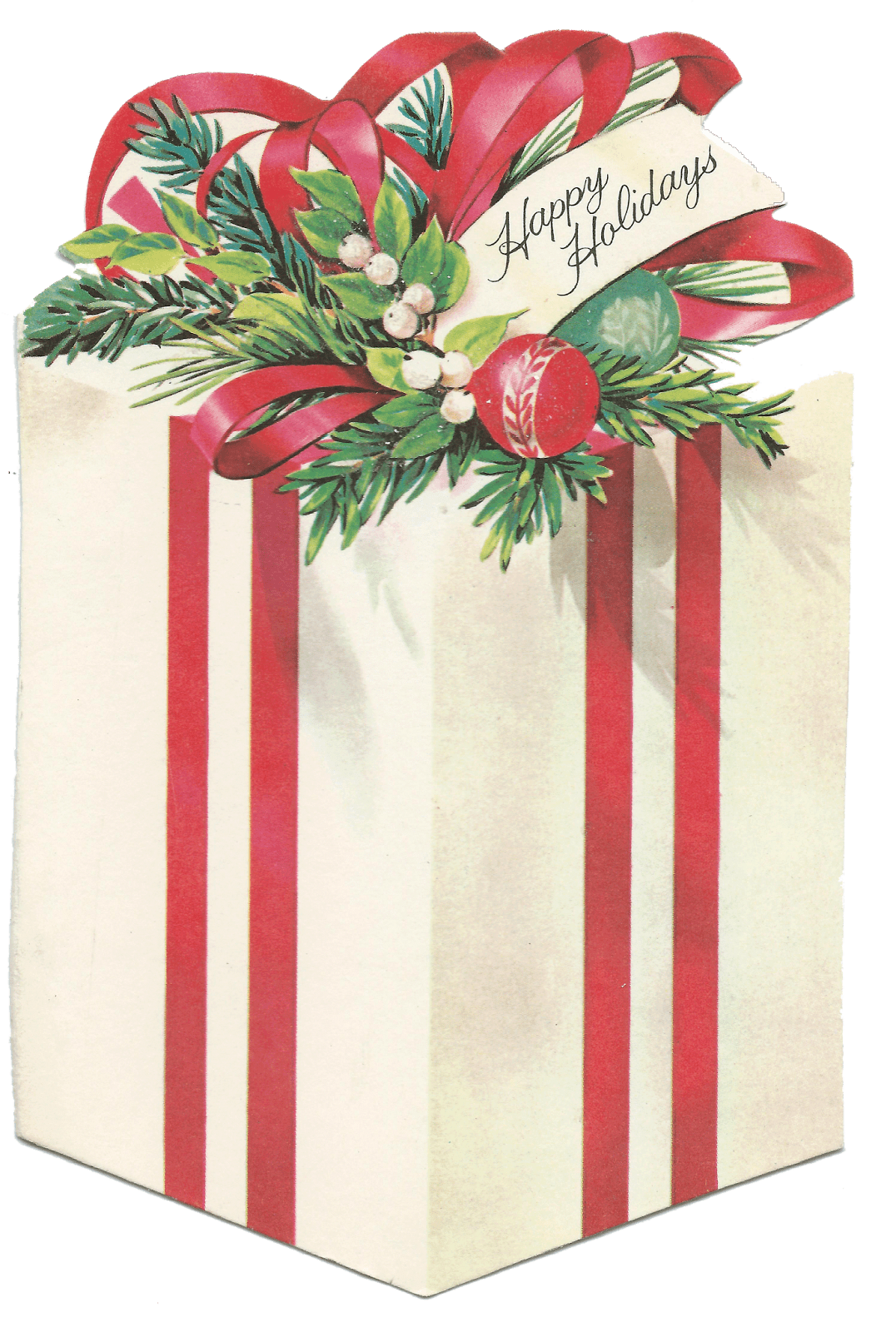 Vintage christmas present package sweet magnolias farm printables clipart picture