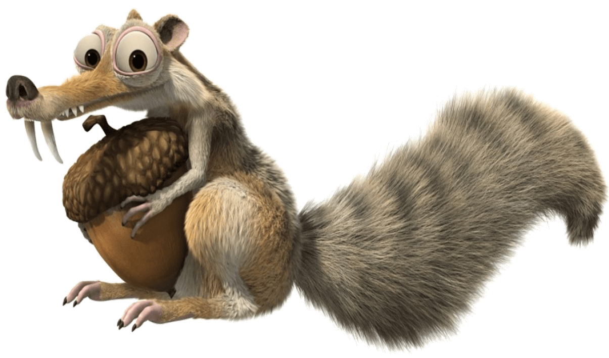 Ice age squirrel glass clipart transparent