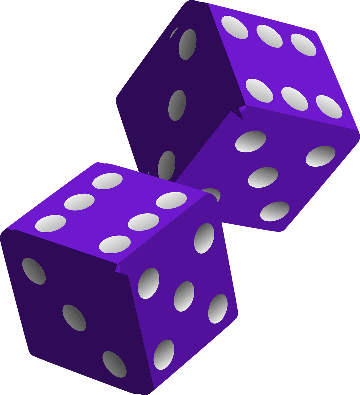 Dice die purple vector graphic clipart