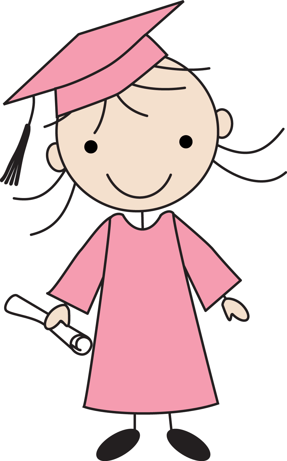 Graduation hat pin page clipart vector 2