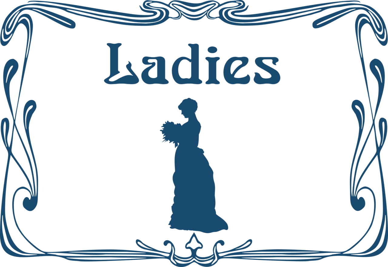 Ladies toilet door sign clipart vector