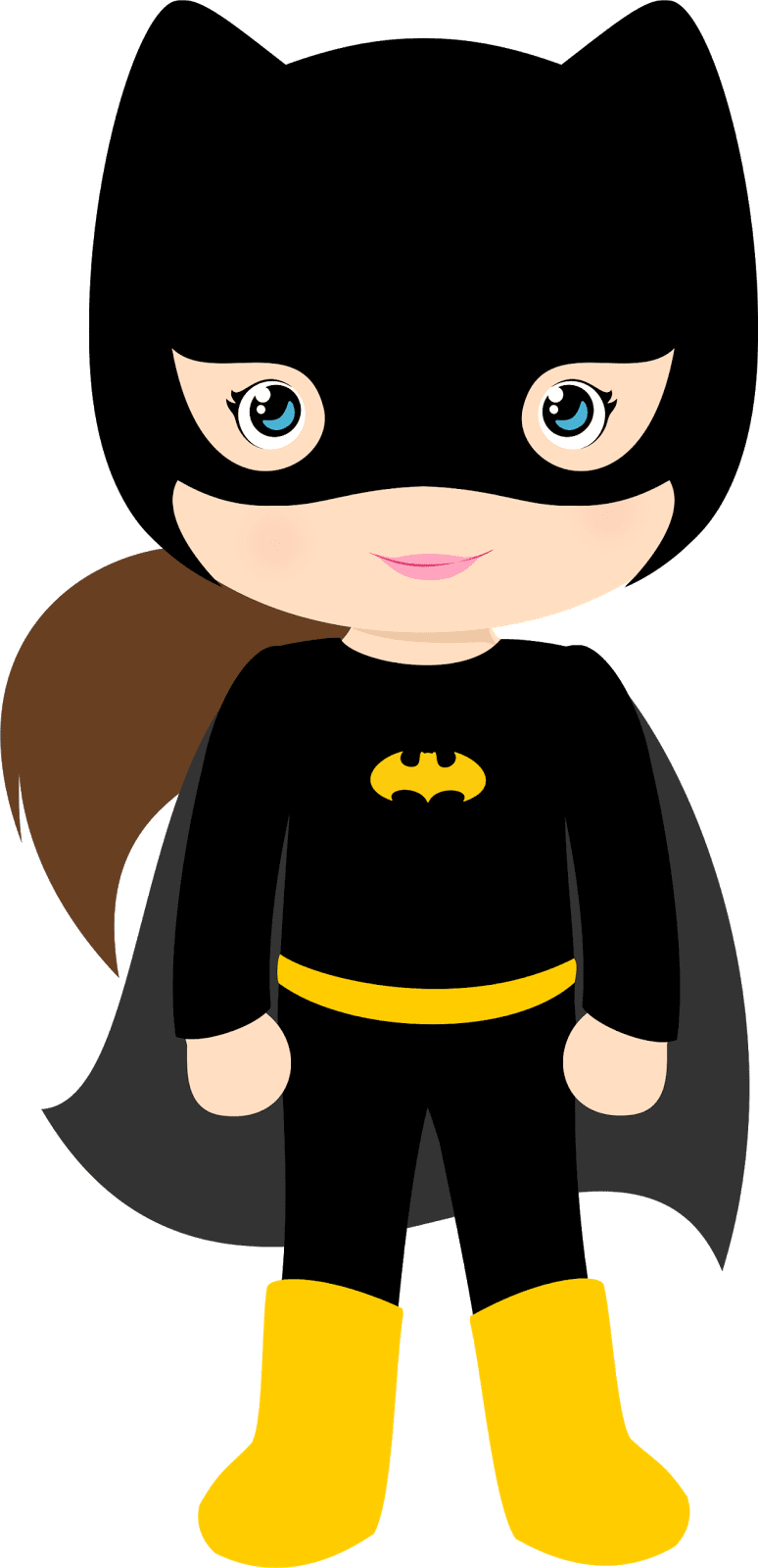 Superhero characters of batman kids version clipart photo