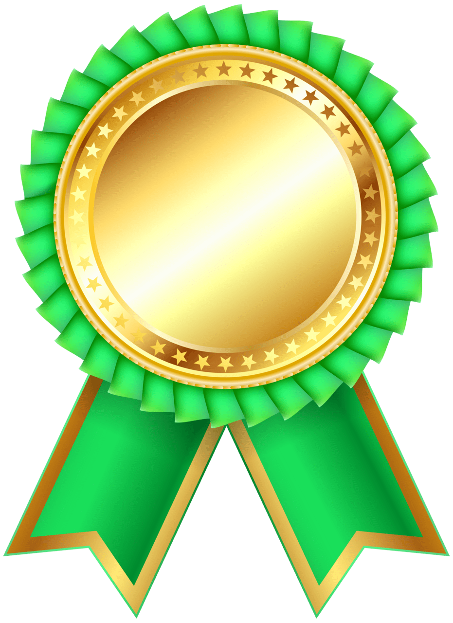 Trophy green award rosette clipar image clipart