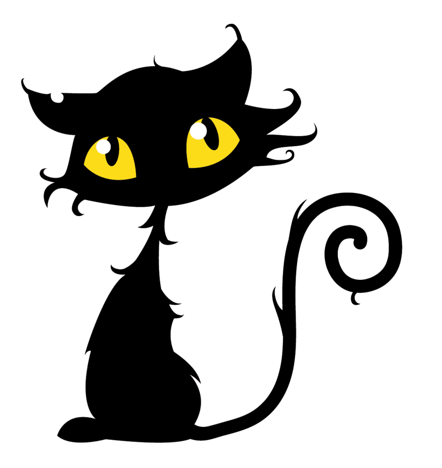 Black cat pin page clipart logo