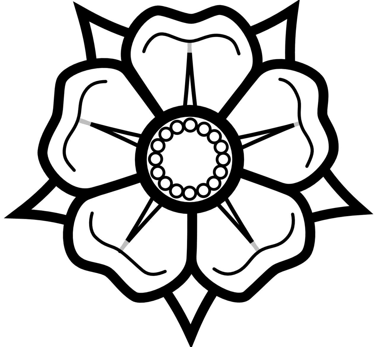 Flowers black and white heraldisch lippische rose line art tattoo tatoo flower clipart best free