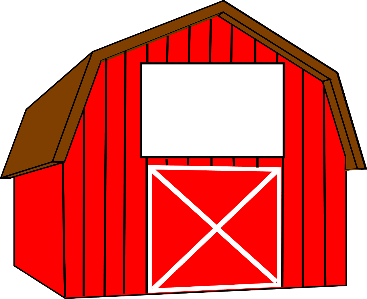 Barn red white vector graphic clipart