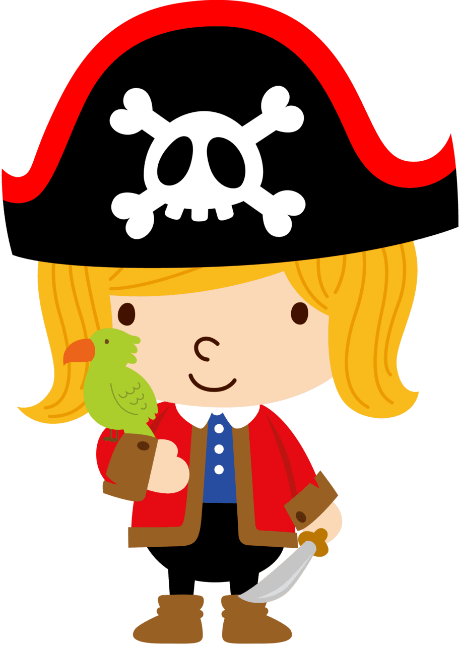 Pirate theme baseball birthday day clipart vector