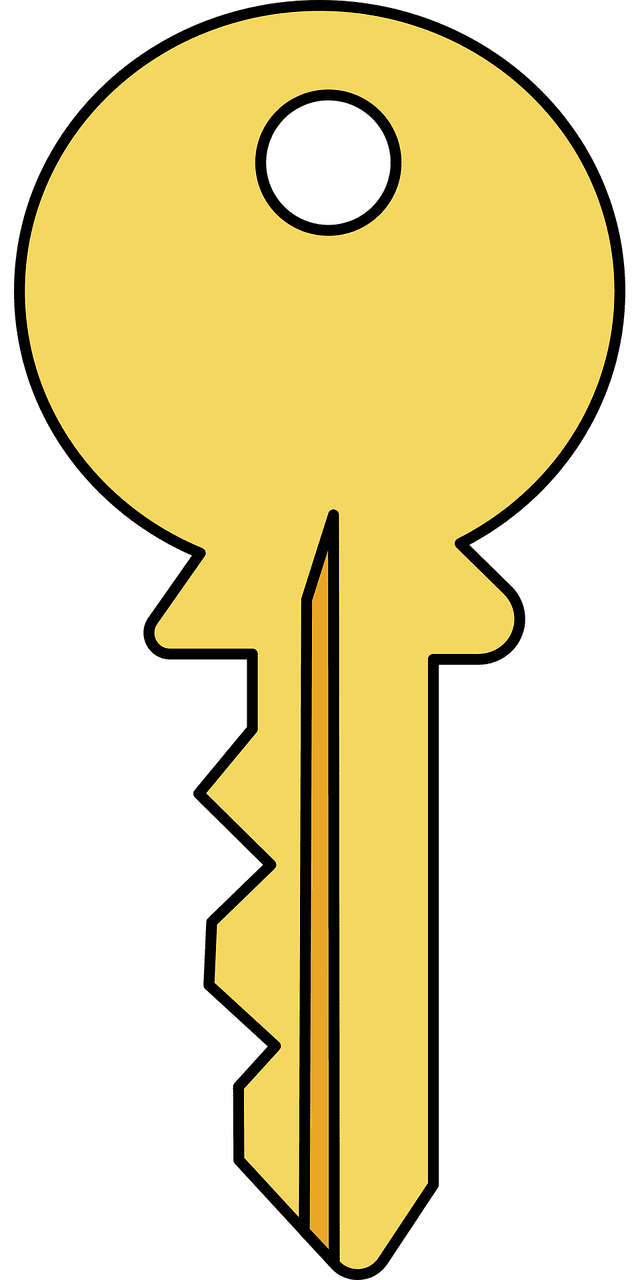 Key security cutout vector graphic clipart