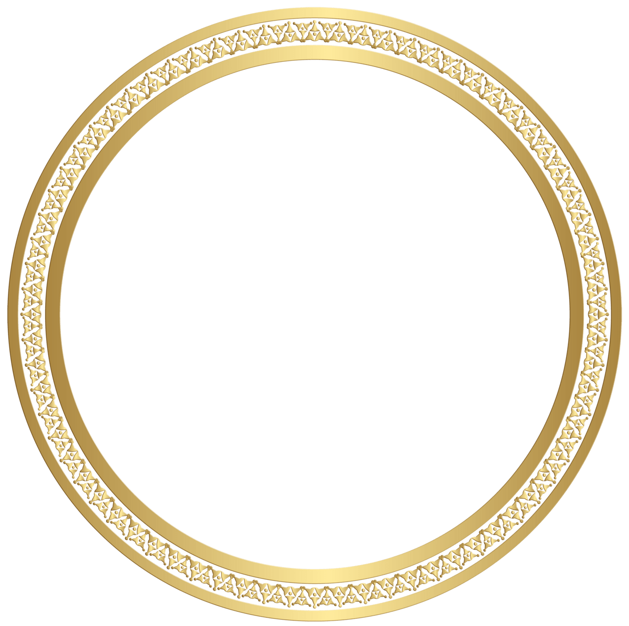 Circle round border frame gold clipart image