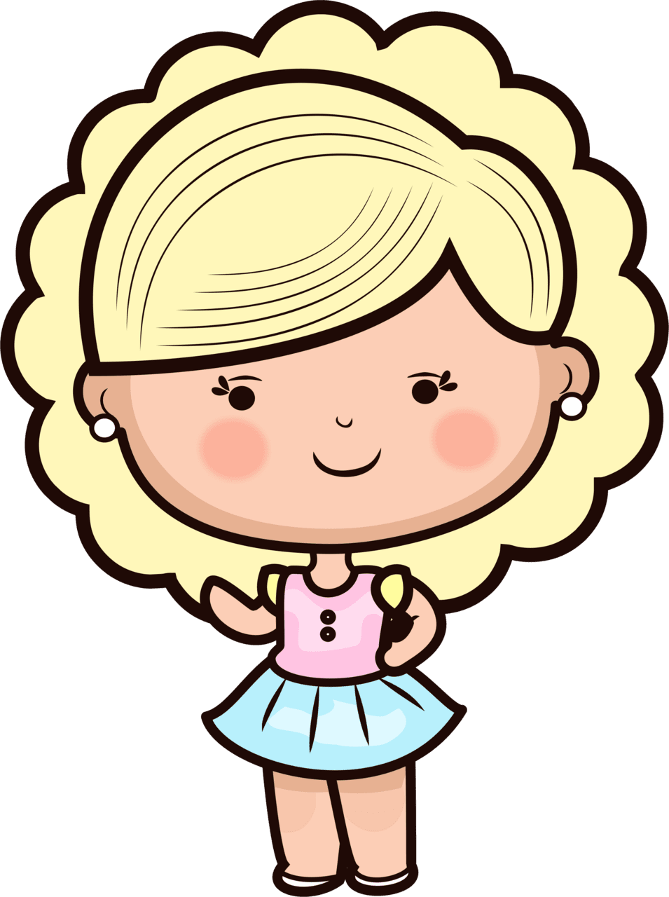 Girl pin page clipart picture