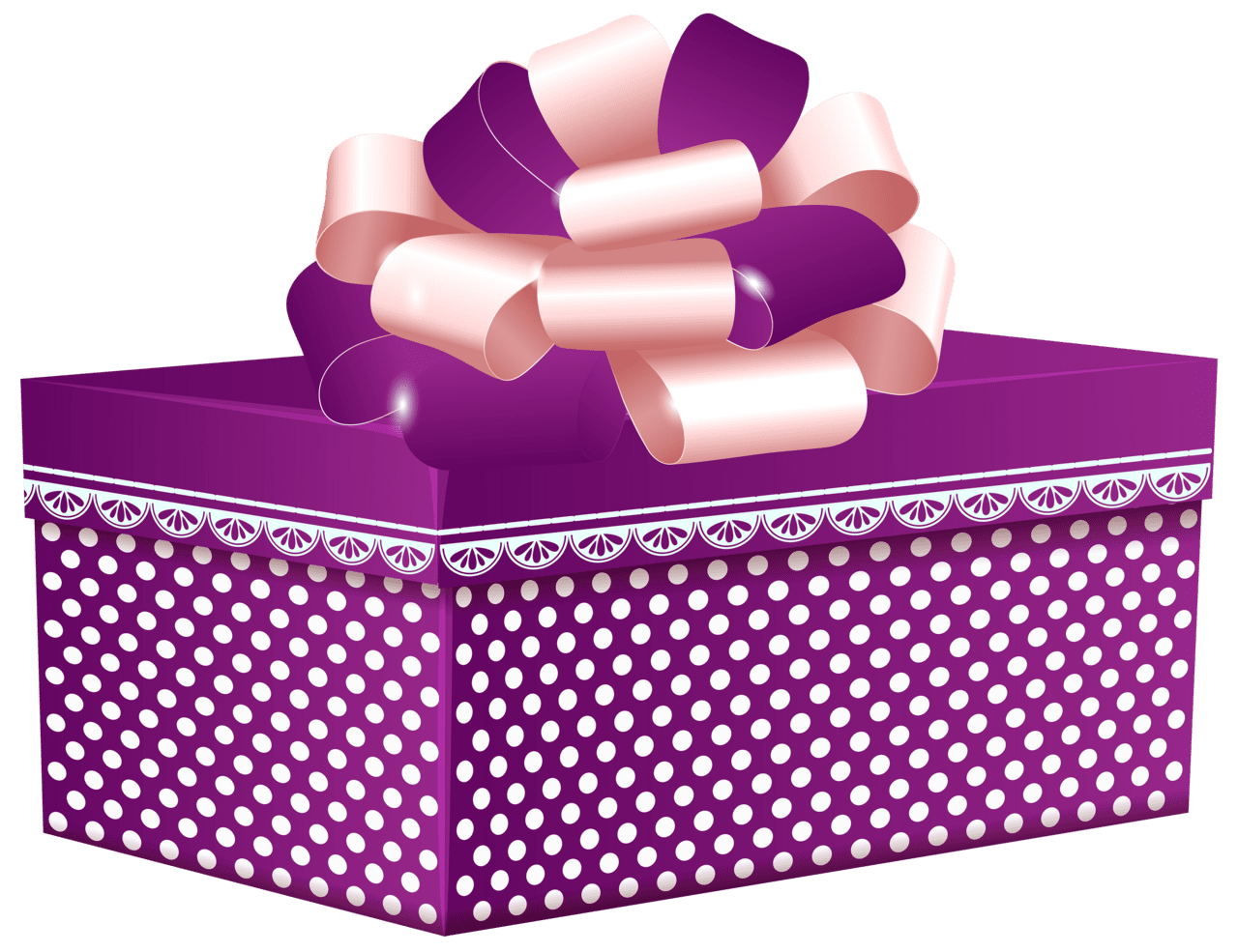 Christmas present purple dotted box clip best clipart clip art