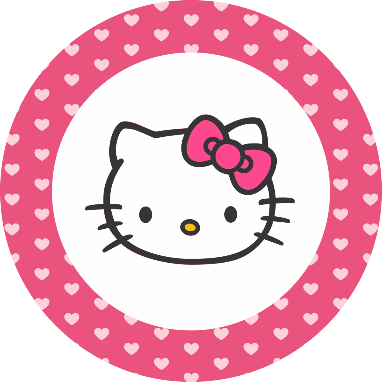 Hello kitty circle card printable clipart picture