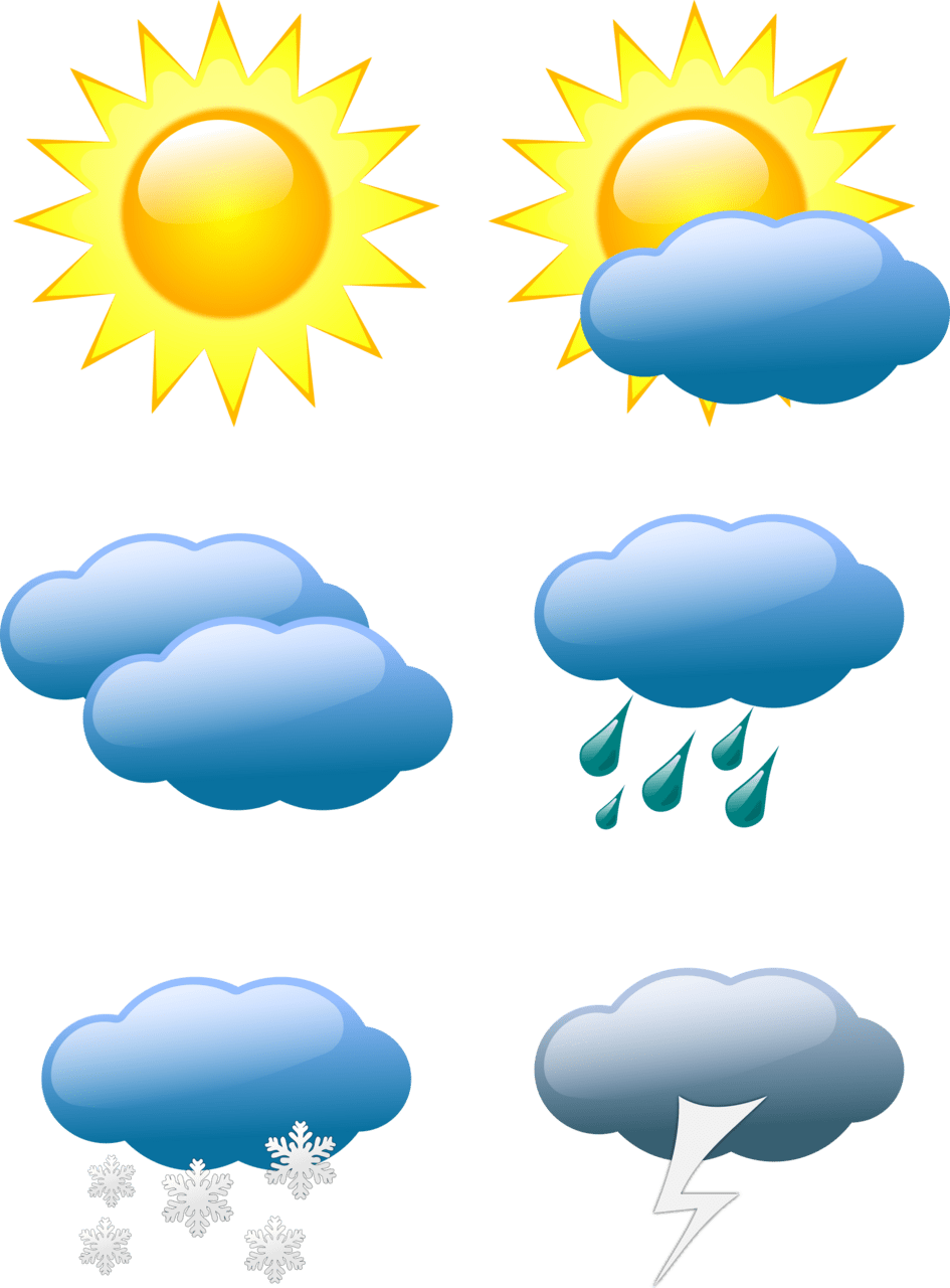 Rain weather symbols clipart transparent