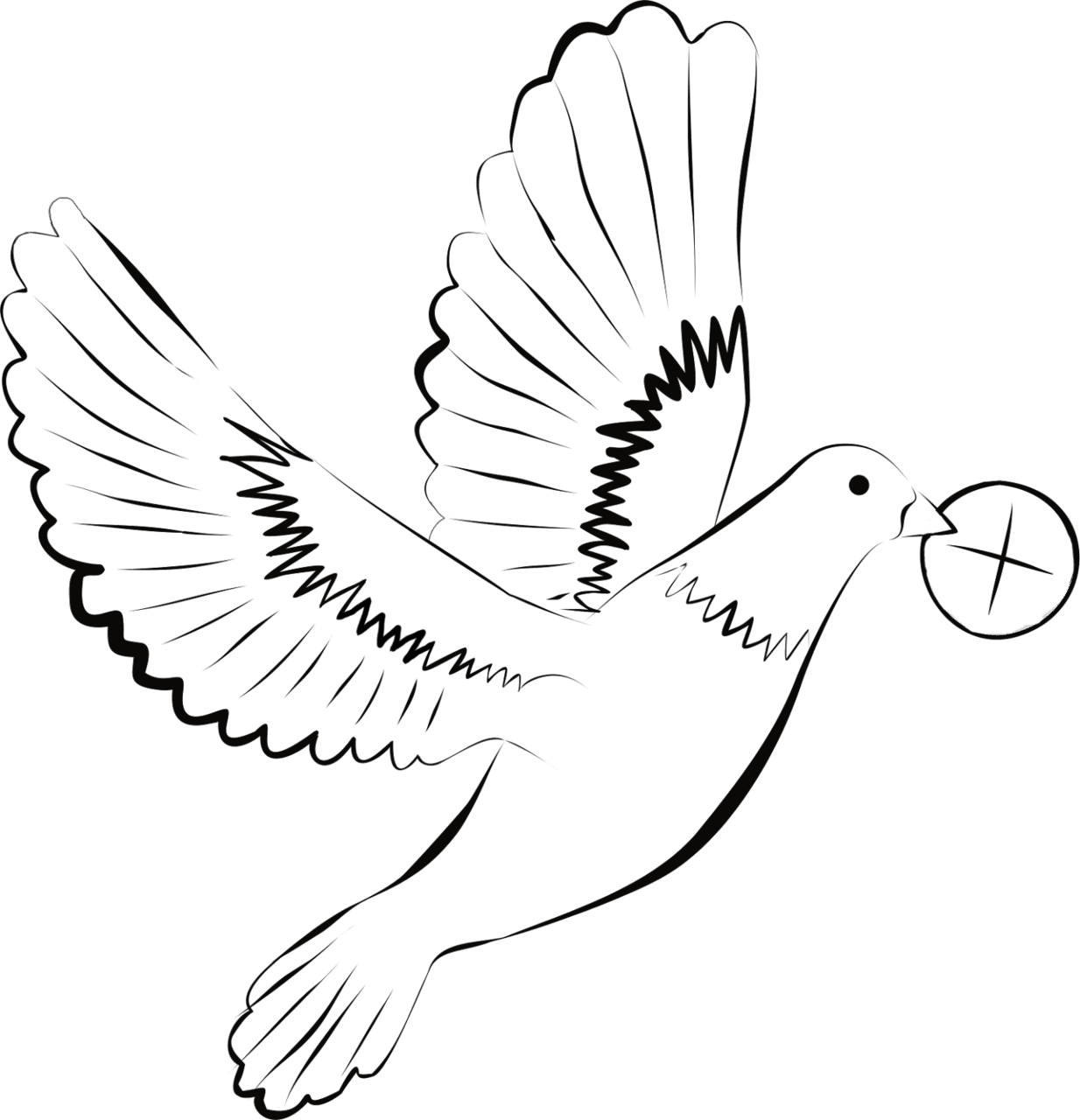 Dove pin page clipart vector 2