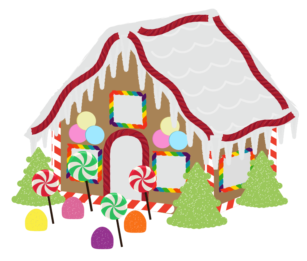 Template gingerbread house clipart photo