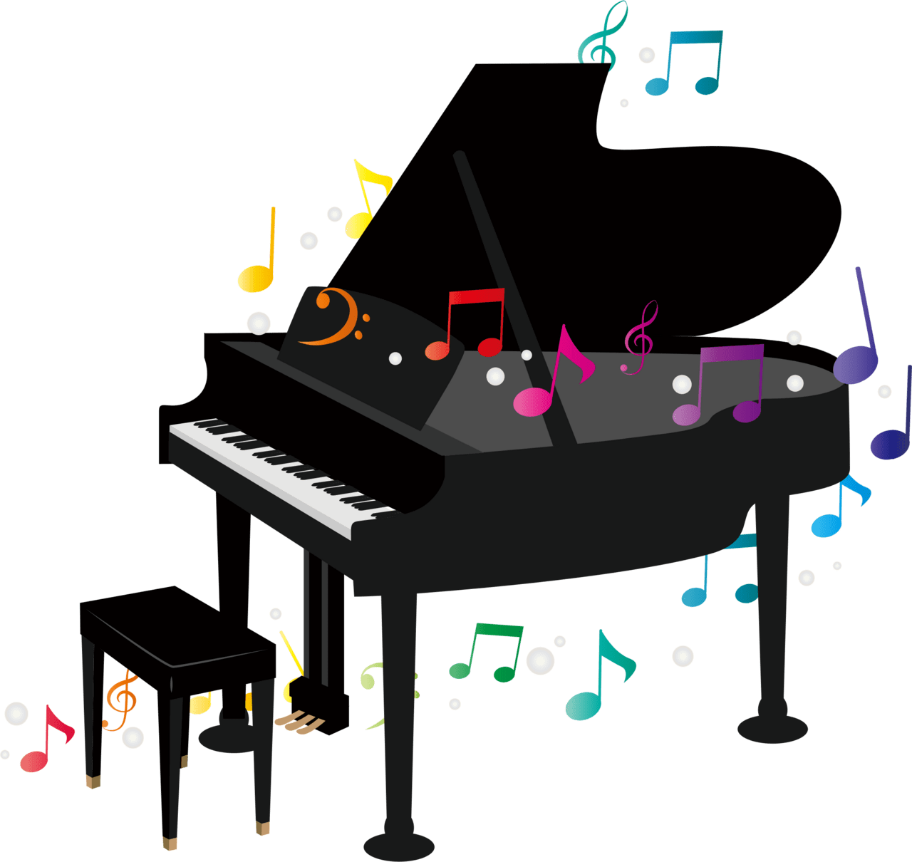 Hd big image piano notes clipart