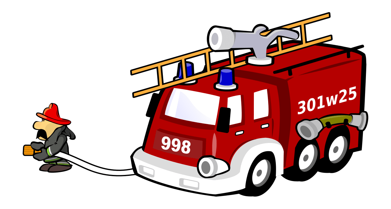 Fire truck fireman and engine by mimooh clipart photo