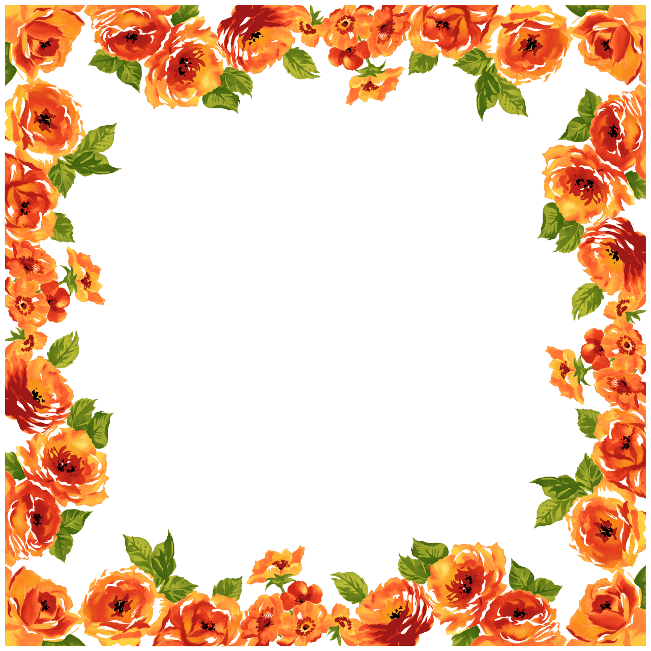 Flower border pin page clipart picture