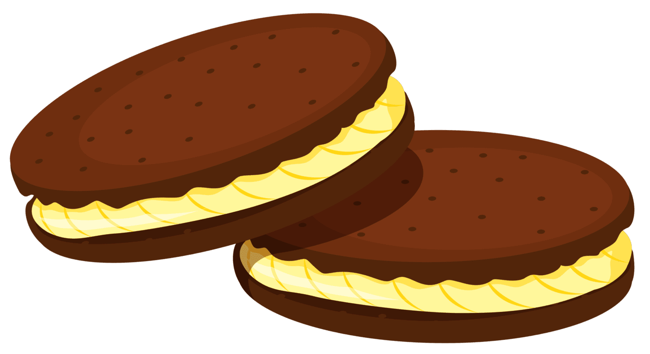 Snack chocolate cookies with filling clipart image for