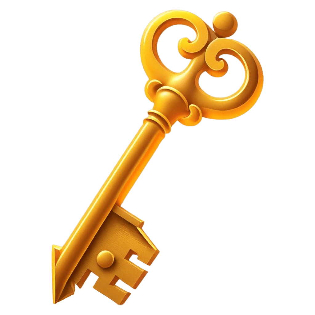 Golden key clipart clker vector line clip art