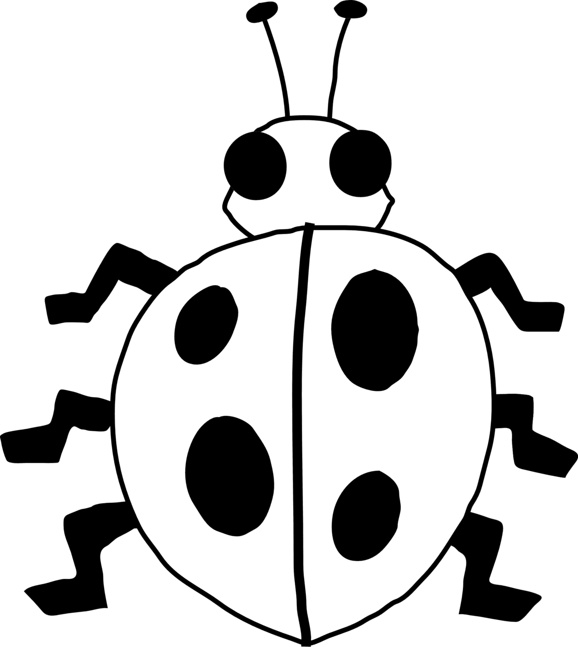 Black and white vector bug clipart ywd