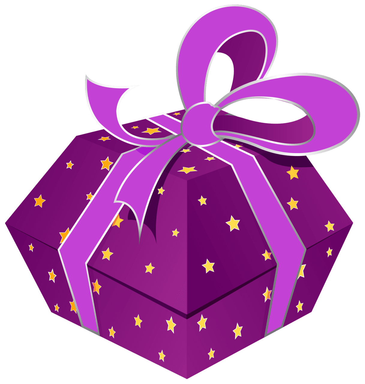 Present purple box with stars clipart best logo