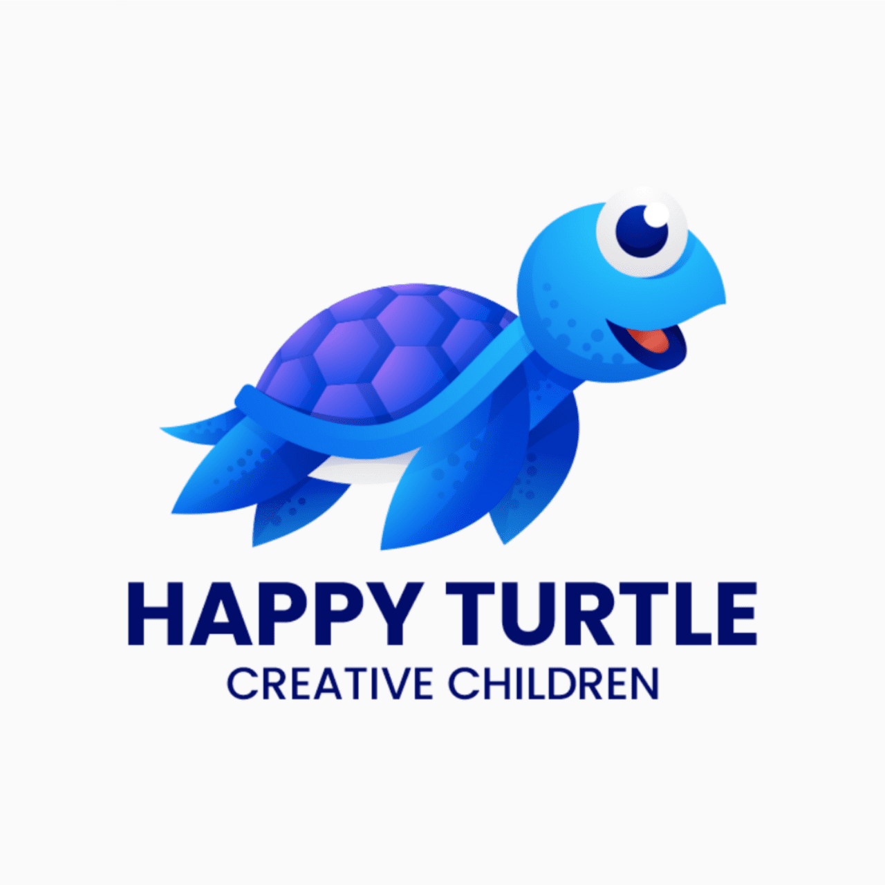 Sea turtle gradient logo style template clipart