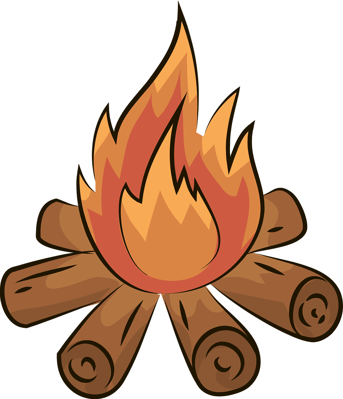 Campfire bonfire vector clipart images