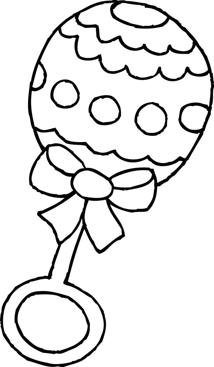 Baby rattle clipart black and white sketch coloring page transparent