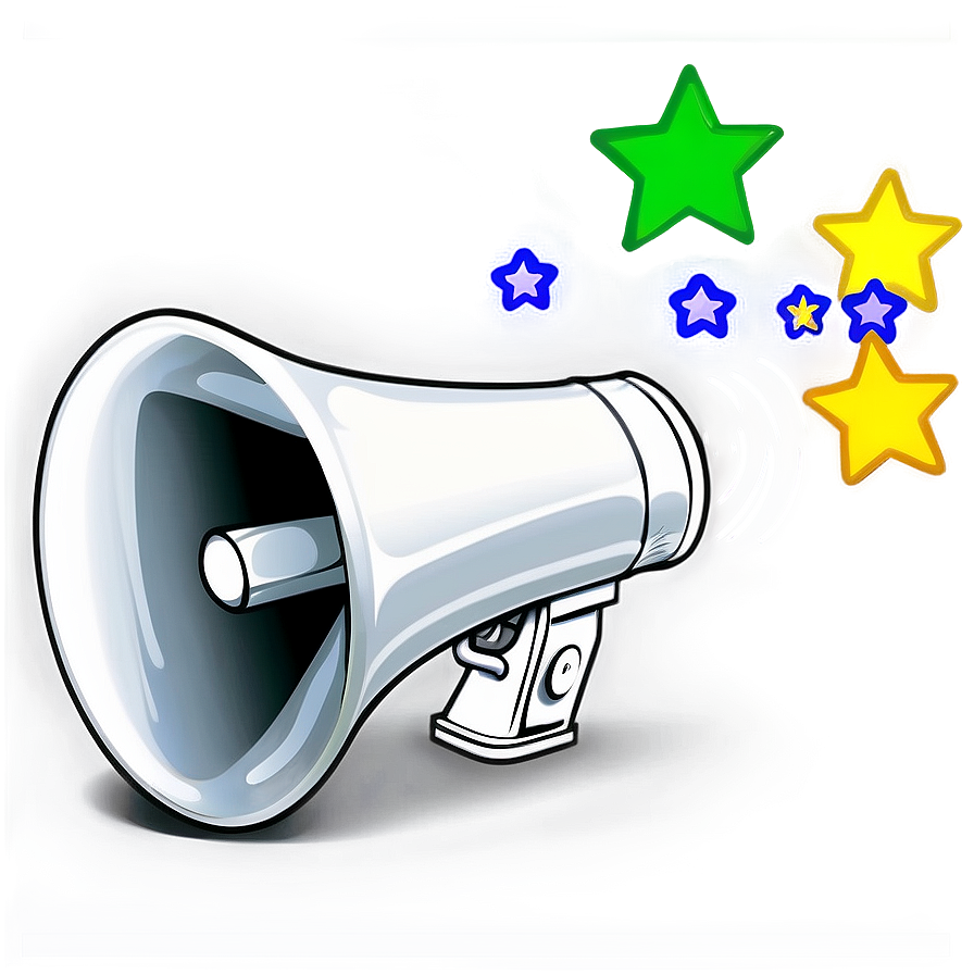 Megaphone with stars ccv clipart free