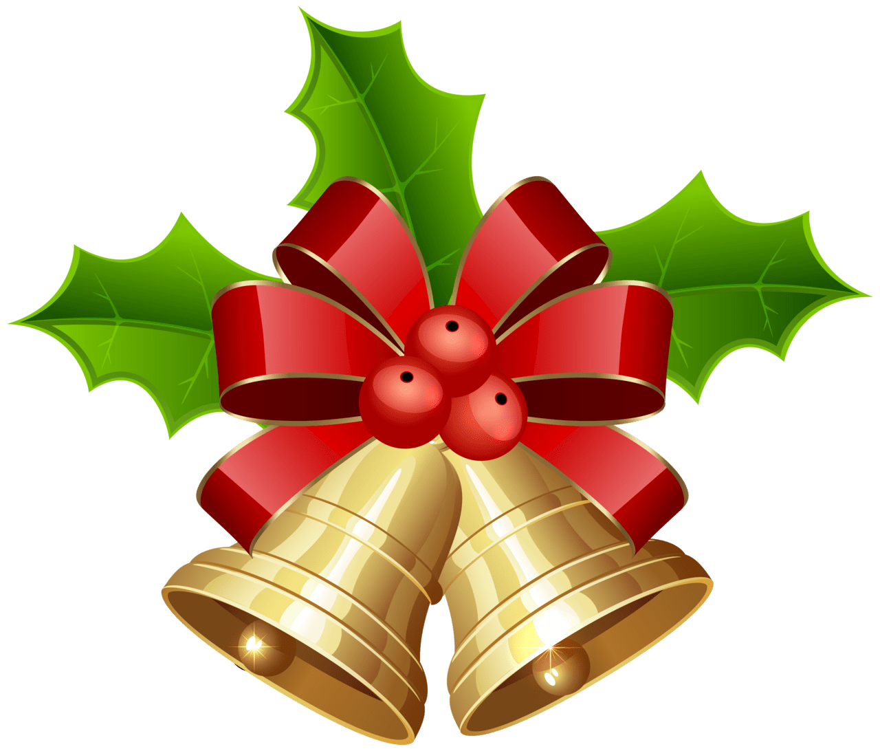 Holly christmas bells clipart logo